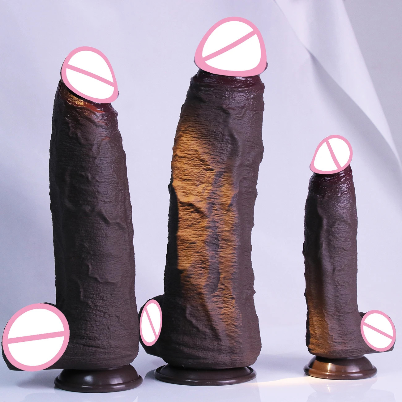 3 Sizes Realistic Dildo Huge Thick Fake Penis Double Silicone Cock Masturbation