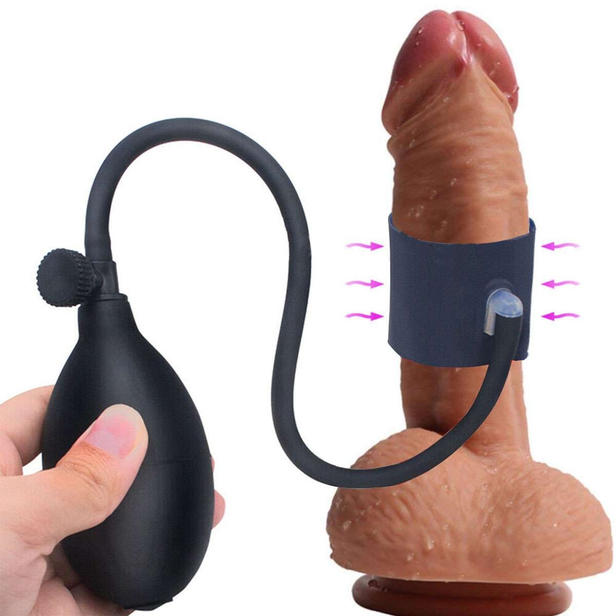 Male Inflatable Penis Extender Stretch Sleeve Penis Pump Enhancer Enlarger Ring
