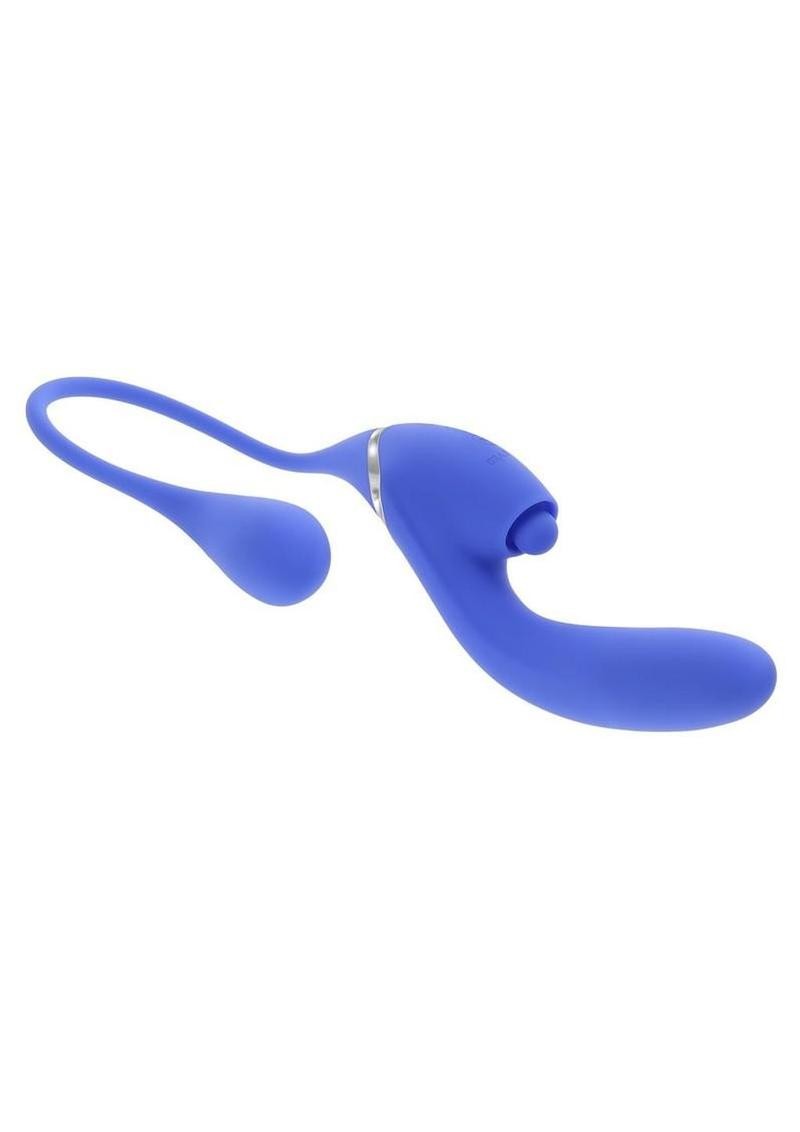 All In Rechargeable Silicone Dual Vibrator – Blue