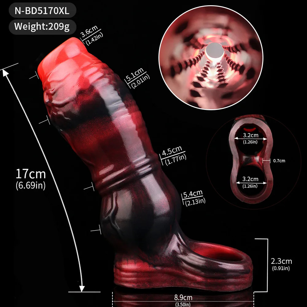 Exo-Skin Penis Sleeve – Optimized 2.13″ Thickness NaturCum Open-Tip Feature Men