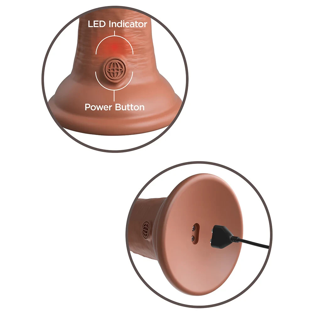 King Cock Elite 6″ Dual Density Vibrating Silicone Cock
