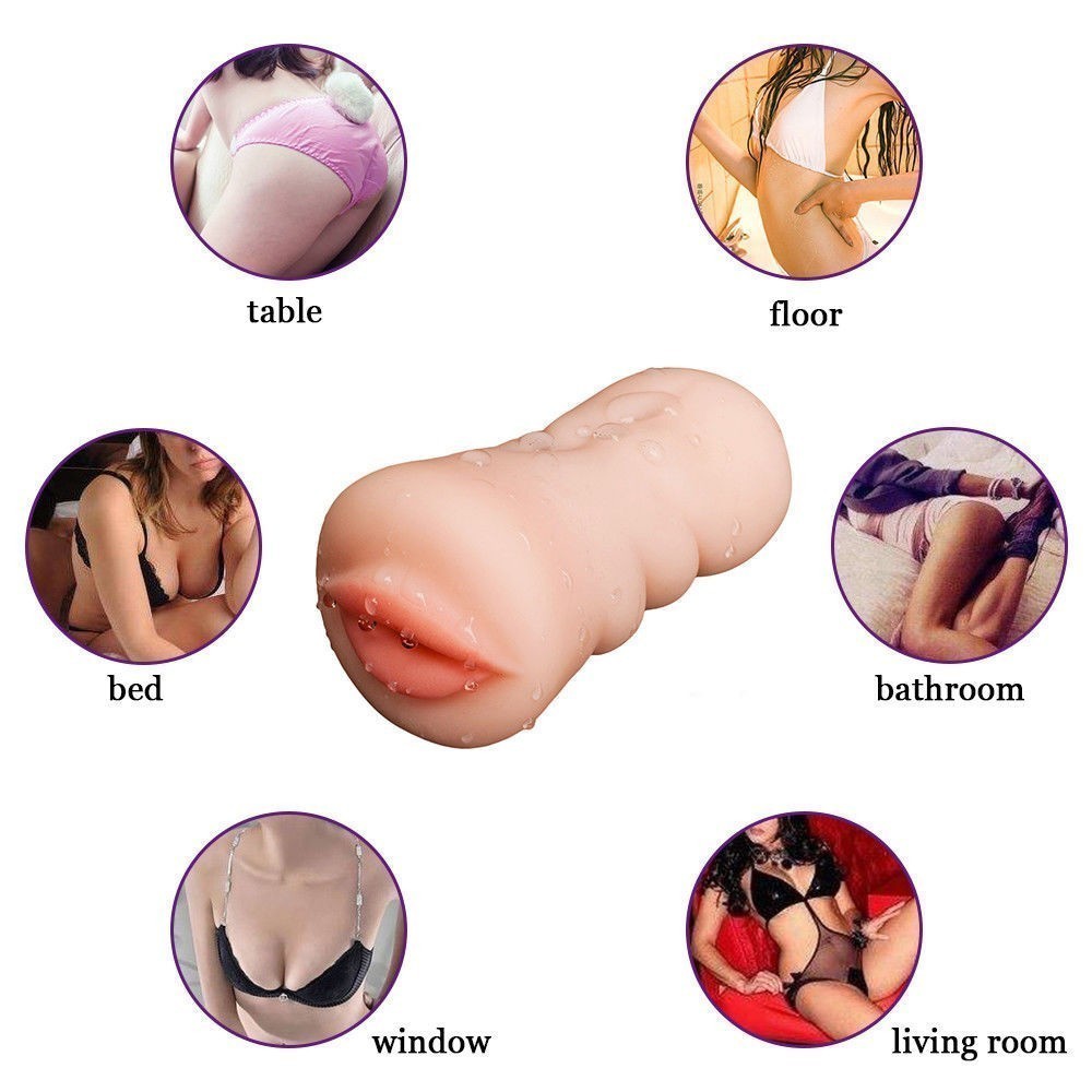 Men-Masturbator-Realistic-Vagina-Pocket-Pussy-Intimate Mouth-Real-Oral-Sex-Cup
