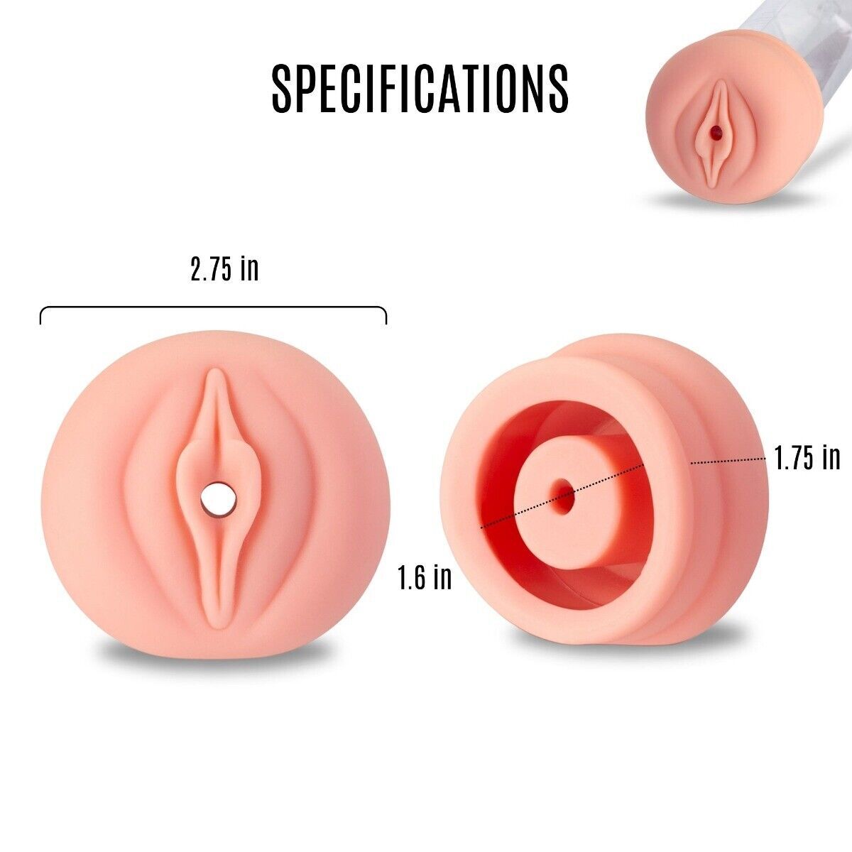 Soft Realistic Pussy Vagina Universal Penis Pump Replacement Sleeve Donut Seal