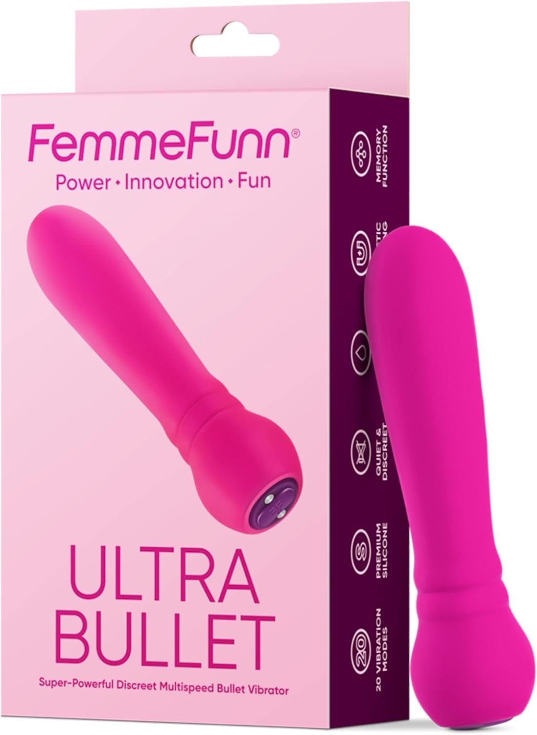 Femme Funn Ultra Bullet Vibrator Pink – 20 Modes, Waterproof, USB Rechargeable