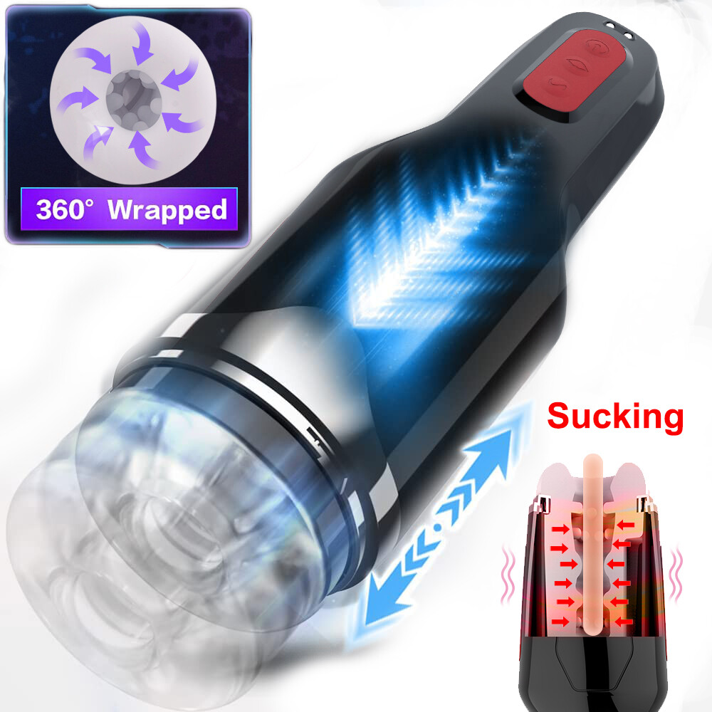 360° Wrap Male Masturbators Automatic Electric SUKCING Stroker Cup Vibrator Toy