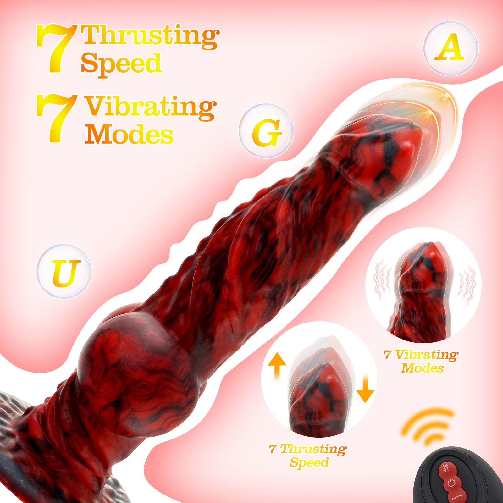 Remote Control Thrusting Knot Dildo Vibrator Prostate Massager Men Women Sex Toy
