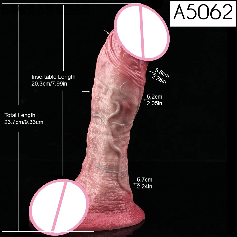 9.06 Inch Long Realistic Dildo With Sucker Silicone Anus Vaginal Adult Sex Toys