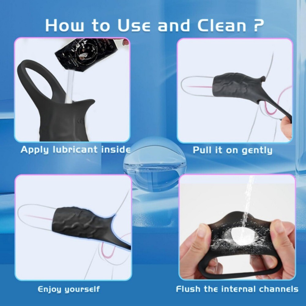Delay Ejaculation Training Penis Sleeve Couples Flirting G-Spot Cock Stimulator