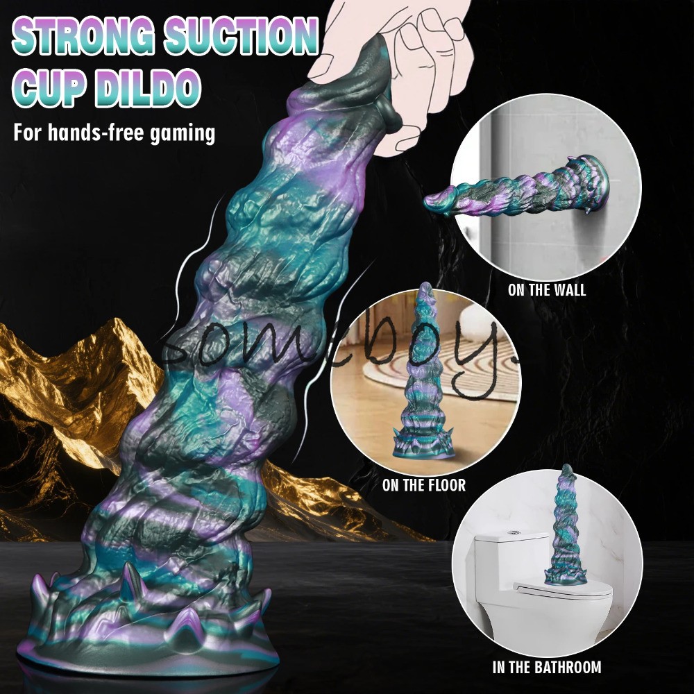 Huge Anal Plug Color Mixing Dildo Suction Cup Penis Dick Anal Silicone Sex Toys
