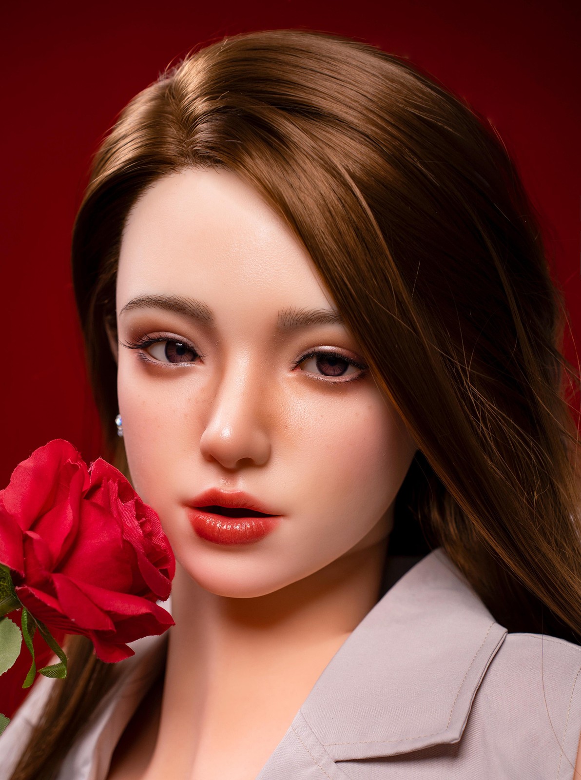 Realistic Sex Doll Head Real Oral Tongue Implanted Hair Mobile Jaw Masturbator