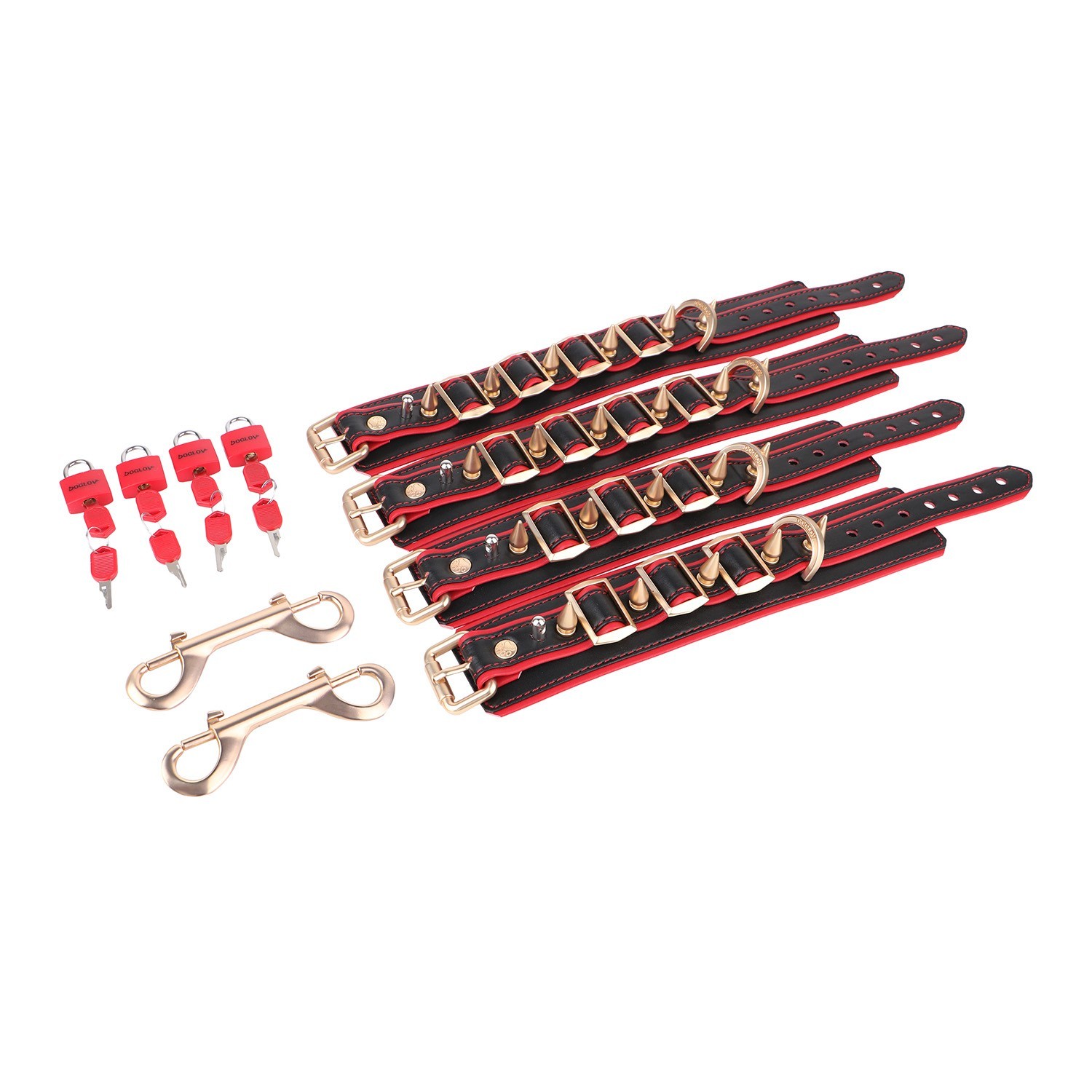 Padded Leather Wrist / Ankle Restraint Straps BDSM Bondage Kit Adult Sex Toys