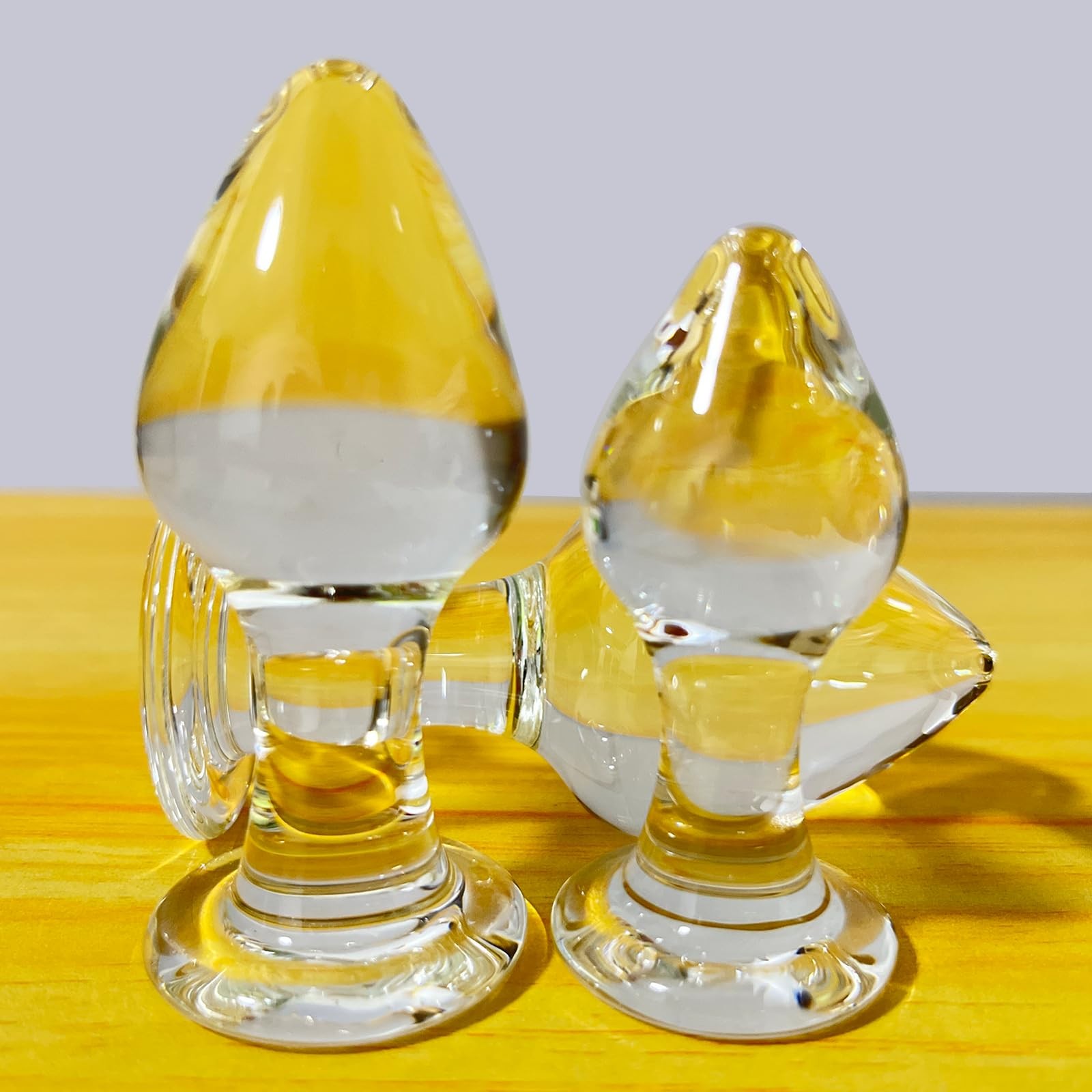 3Pcs Crystal Glass Anal Butt Plug Set Small, Medium and Big Glass Butt Plug …