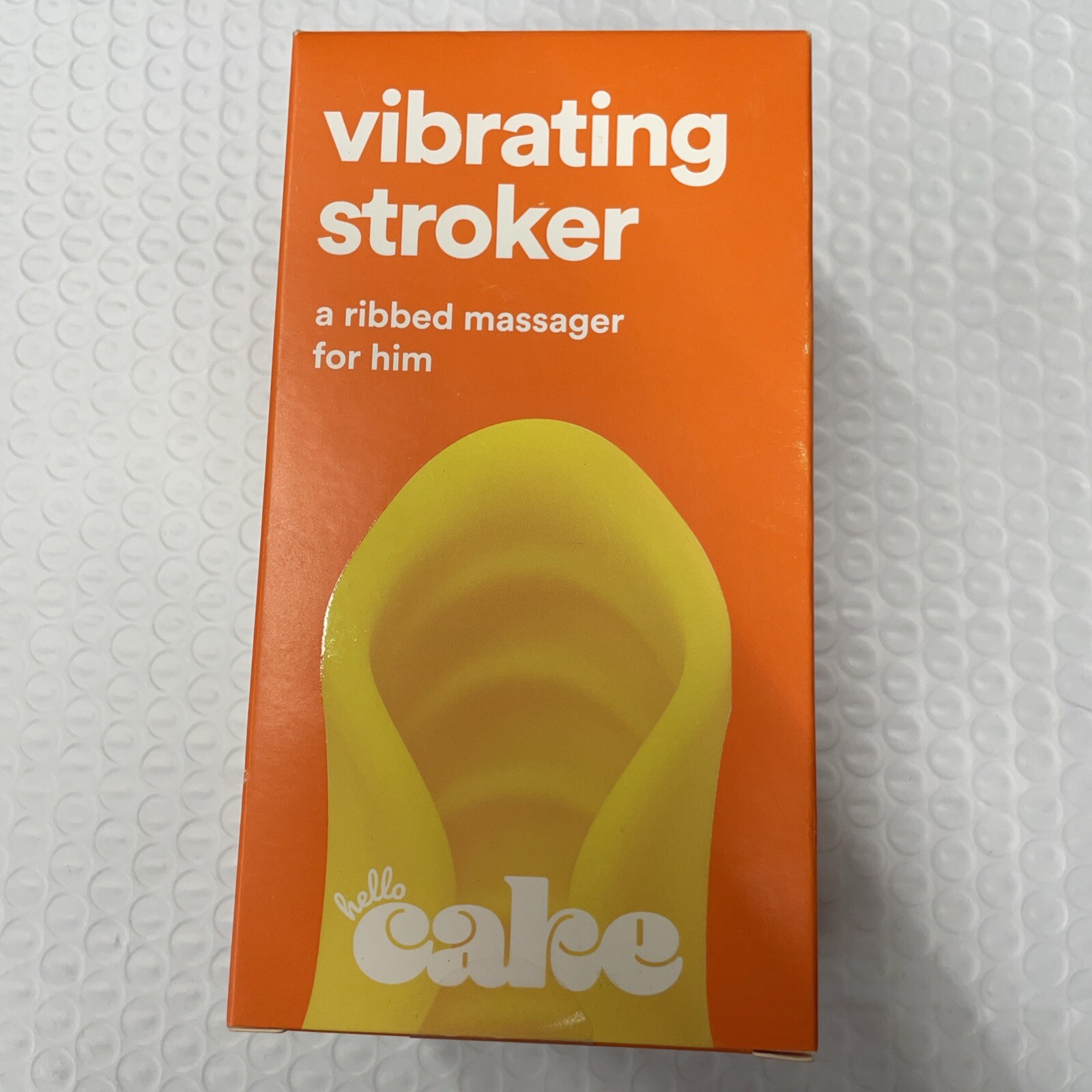 Hello Cake Vibrating Stroker, Rechargeable, Ribbed Massager For Him- NEW SEALED
