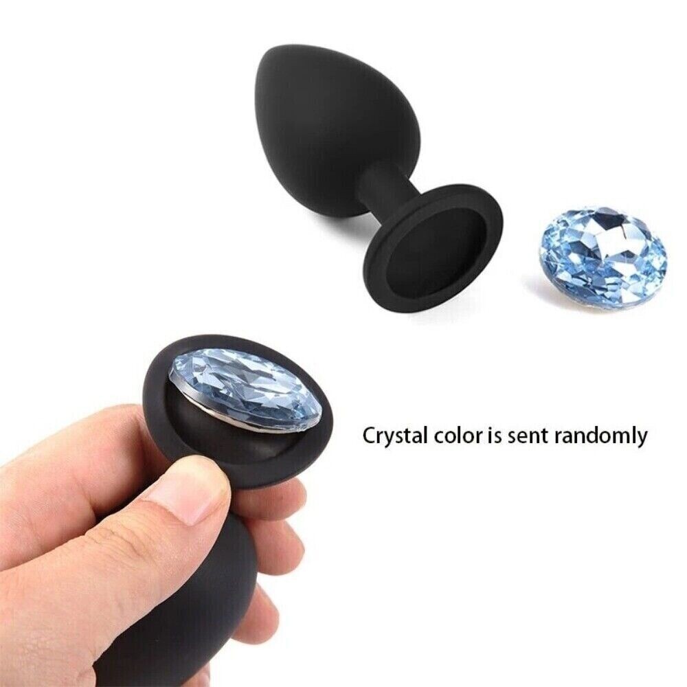 Silicone-Anal-Butt-Plug-Set Chastity-Couple-Jewel-Dildo BDSM Women-Masturbator