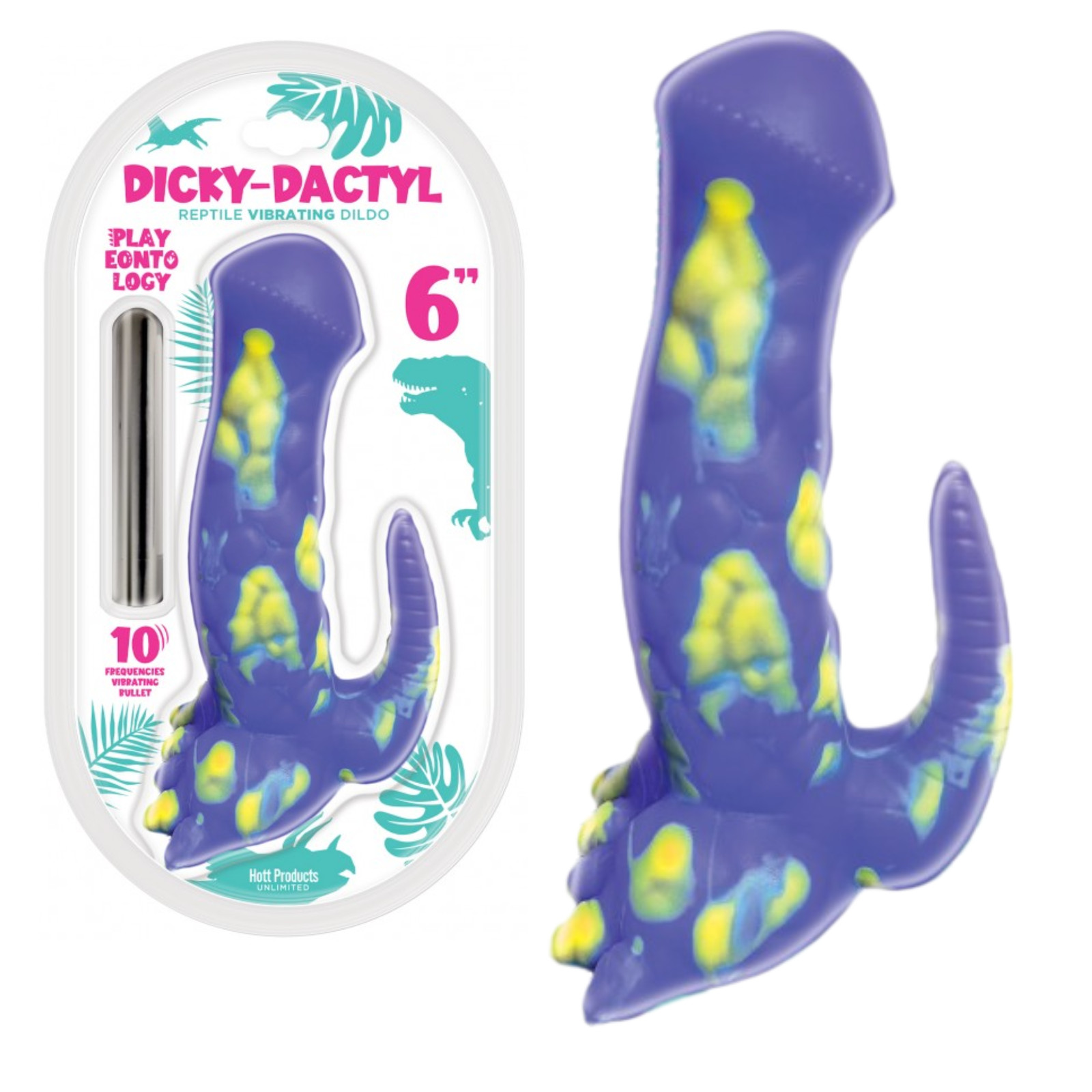 Rechargeable Suction Cup Fantasy Dildo w/ Clitoral Stimulator Vibrating Sex Toy