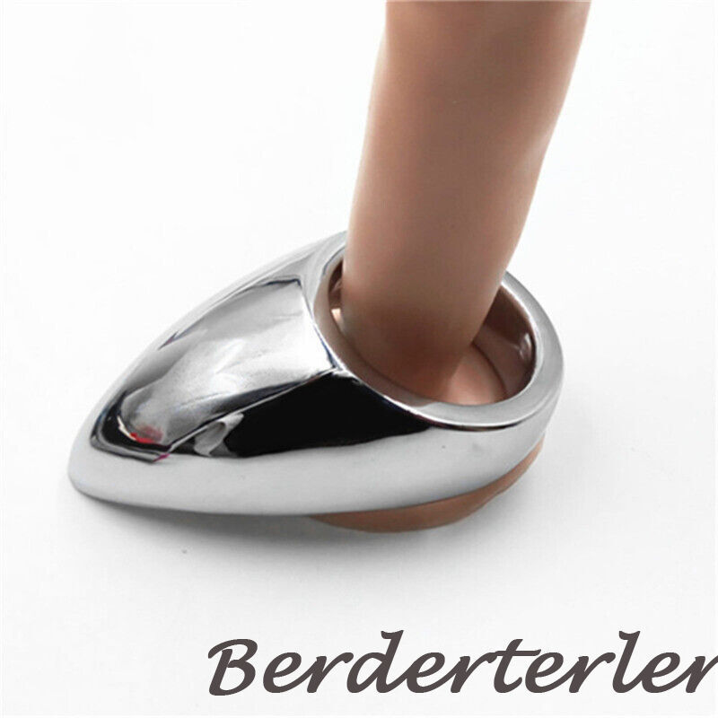 Thick Teardrop Stainless Steel Cock Ring Penis Enlarger Erection Stay-Hard Sex