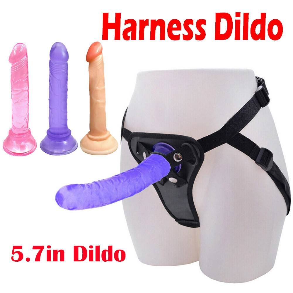 Strap-On-G-Spot-Suction-Cup-Harness-Dildo-Clitoral-Anal-Lesbian-Sex-Toy-Pegging