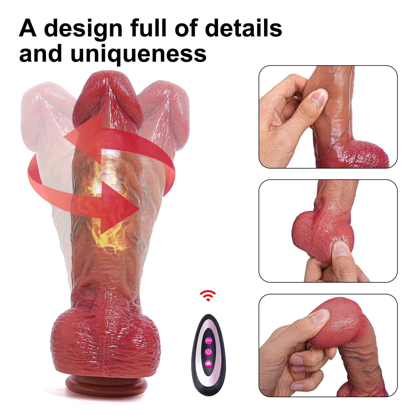 9.8″ Thrusting Dildo Rotating Vibrator Prostate Massager Anal Butt Plug Sex Toys