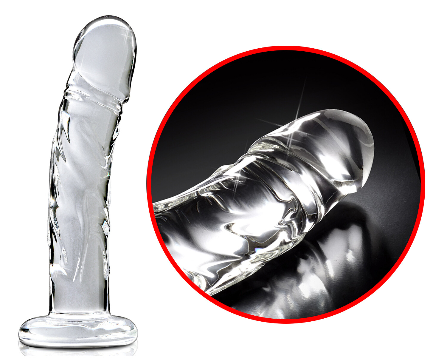 7 Inch Glass Dildo Strap On Harness Compatible Pegging Dong Icicles