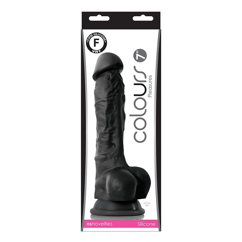 NS Novelties Colours Pleasures line 7 inches Dildo Black, New