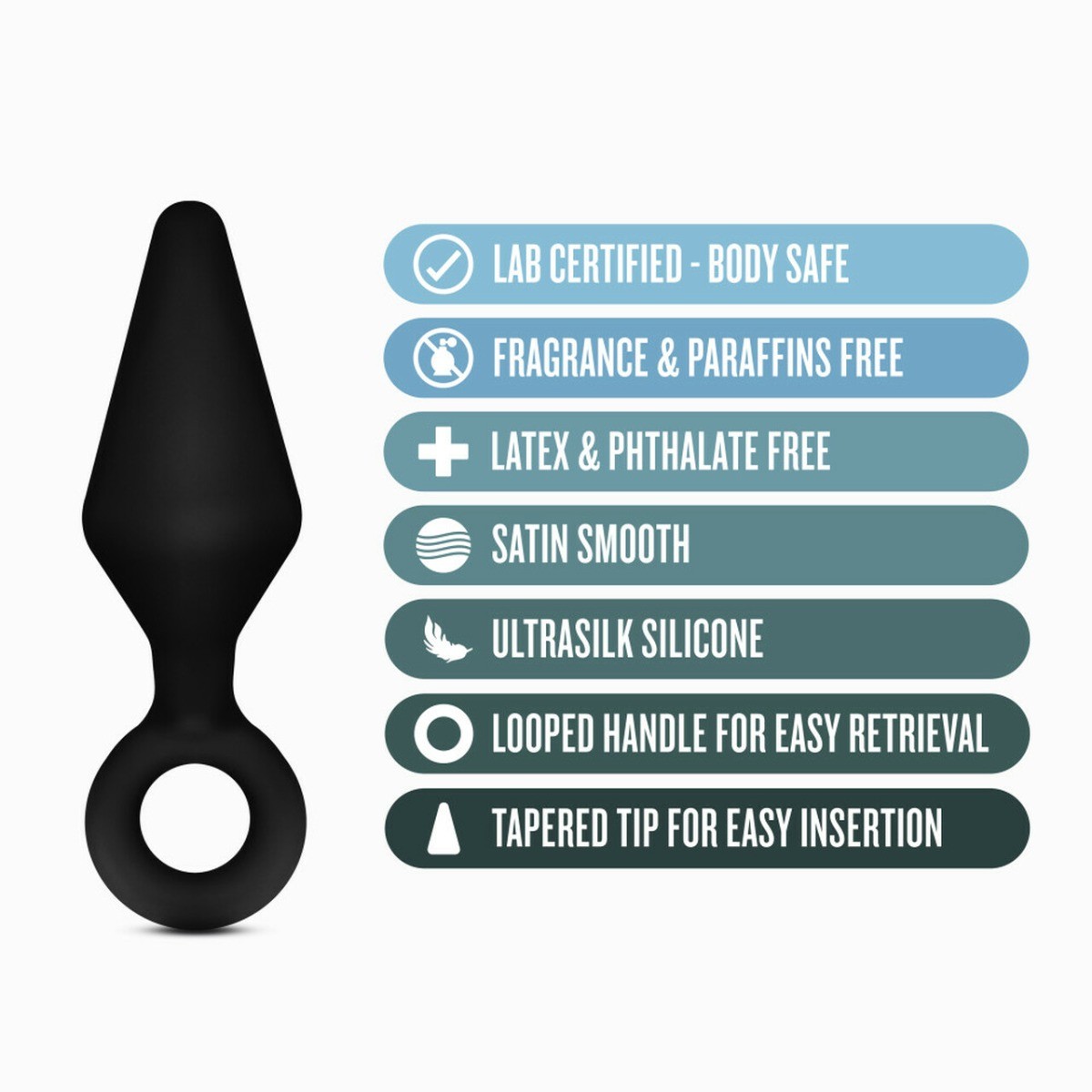 Anal Adventures Platinum Silicone Finger Loop Anal Butt Plug Kit Trainer