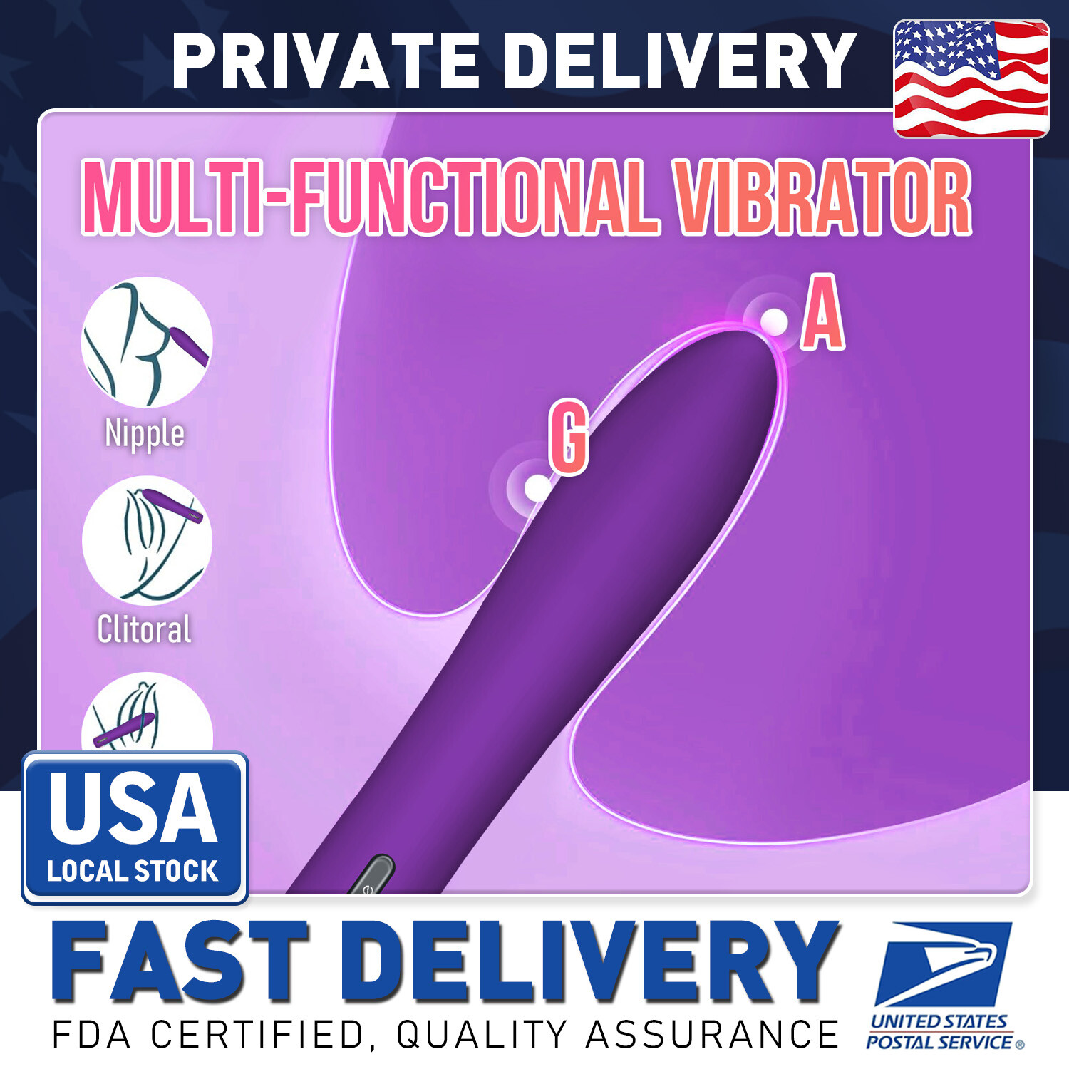 Women G-Spot Vibrator Bullet Dildo Multispeed Female Clit Massager Adult Sex Toy