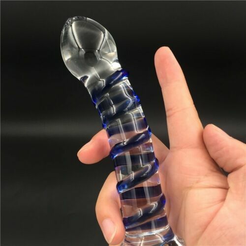 Candy Glass Dildo G-Spot Anal Butt Plug Massager Wand Masturbator Women Sex Toy