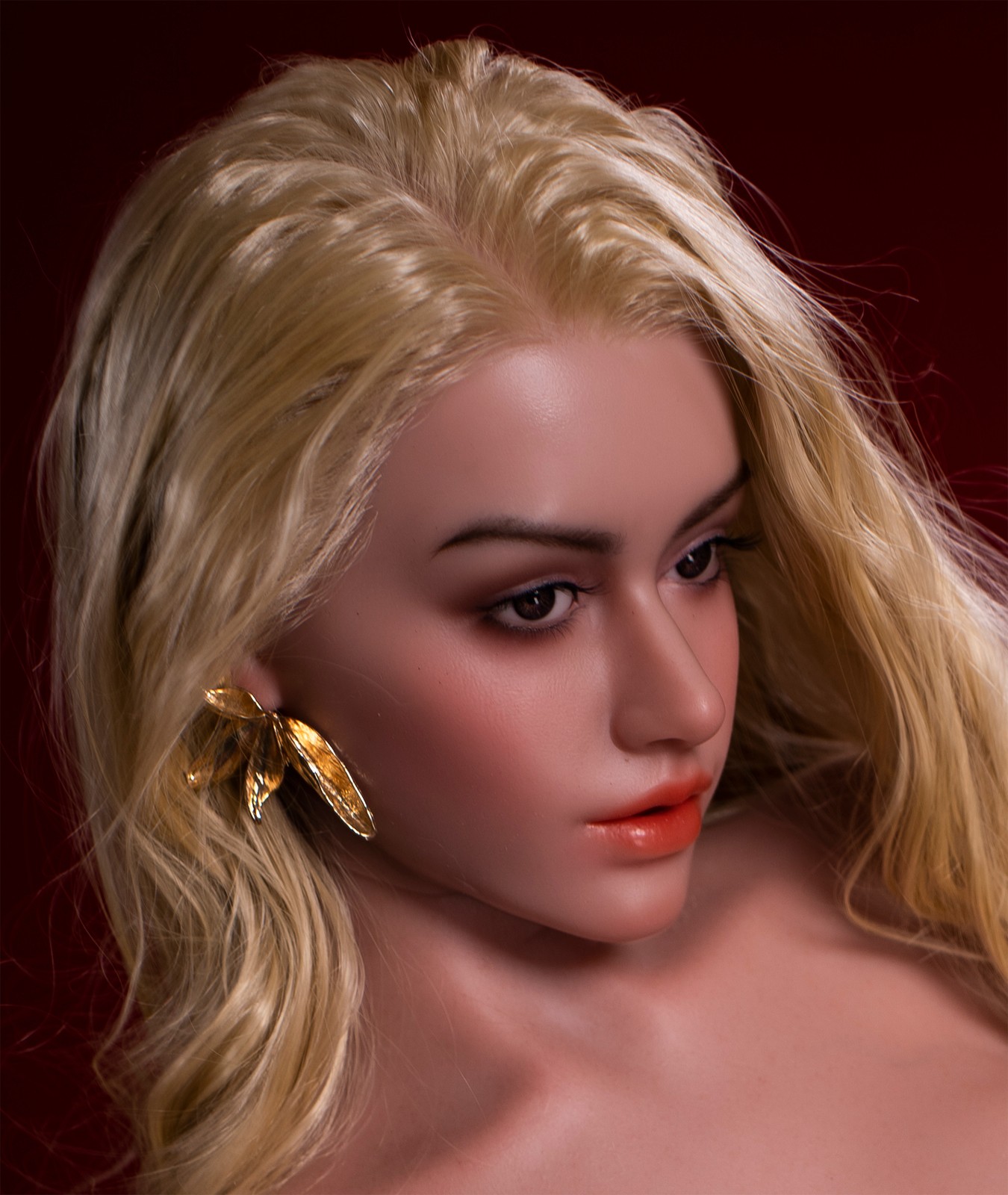 Realistic Sex Dol l Head Real Oral Sex Masturbator Movable Jaw Implanted Hair