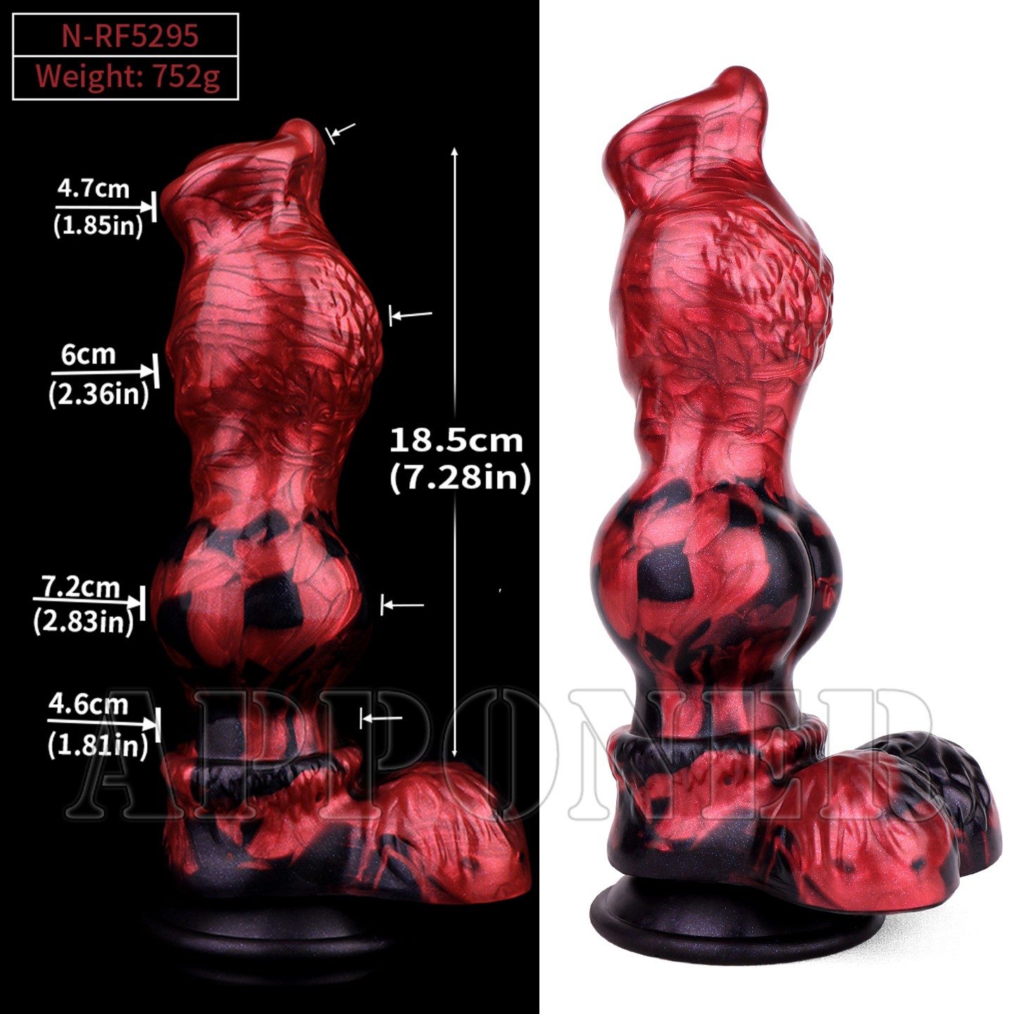 Red Anal Plug Fantasy Dildo with Sucker Silicone ButtPlug Anal Vagina Sex Toys
