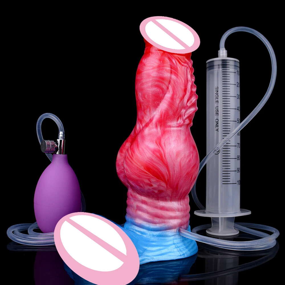 Dildos Ejaculating Anal Plug Dildo Inflatable Peni Butt Trainer Beginner Sex Toy