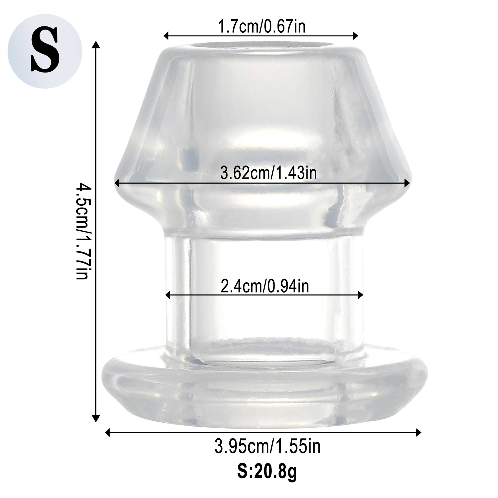 Men Anal Sex Clear Hollow Silicone Butt Plug Comfort Deep Access Tunnel Sex Toy