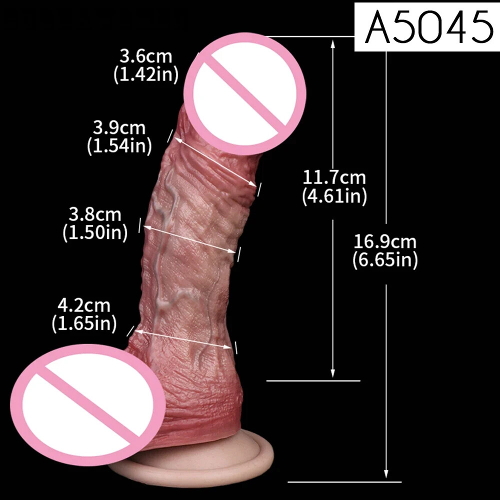 Realistic Dual-Layer 9.02” Large Dildo With Sucker Silicone Two Layer Anal Plug