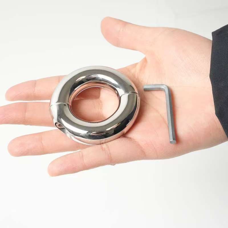 Male Stainless Steel Ball Stretcher Ring Lockable Enhancer Reatraint BondageBDSM