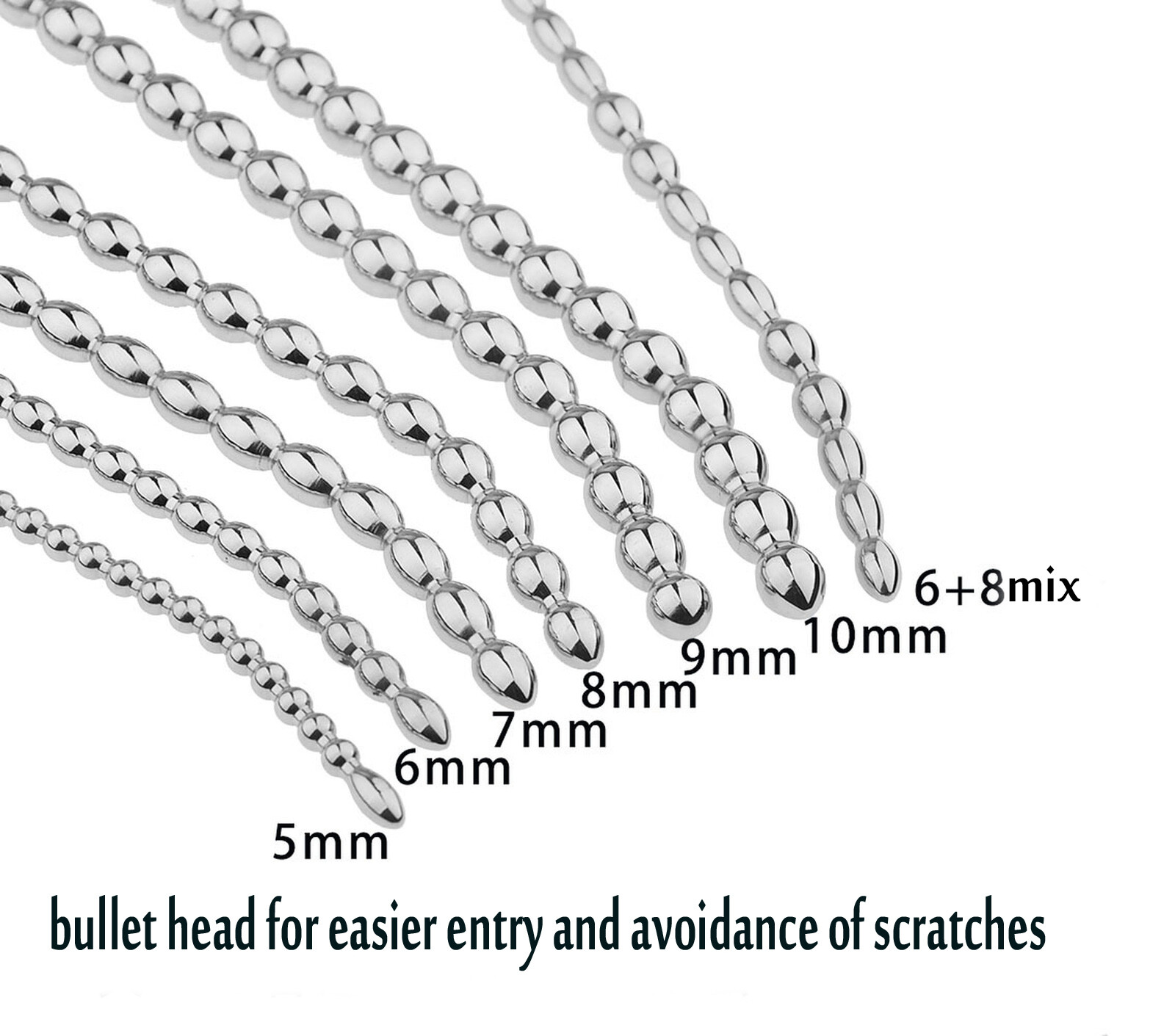 Male Stainless Steel Penis Plug Sounds Sounding Dilator Rod BDSM Toys for Men US