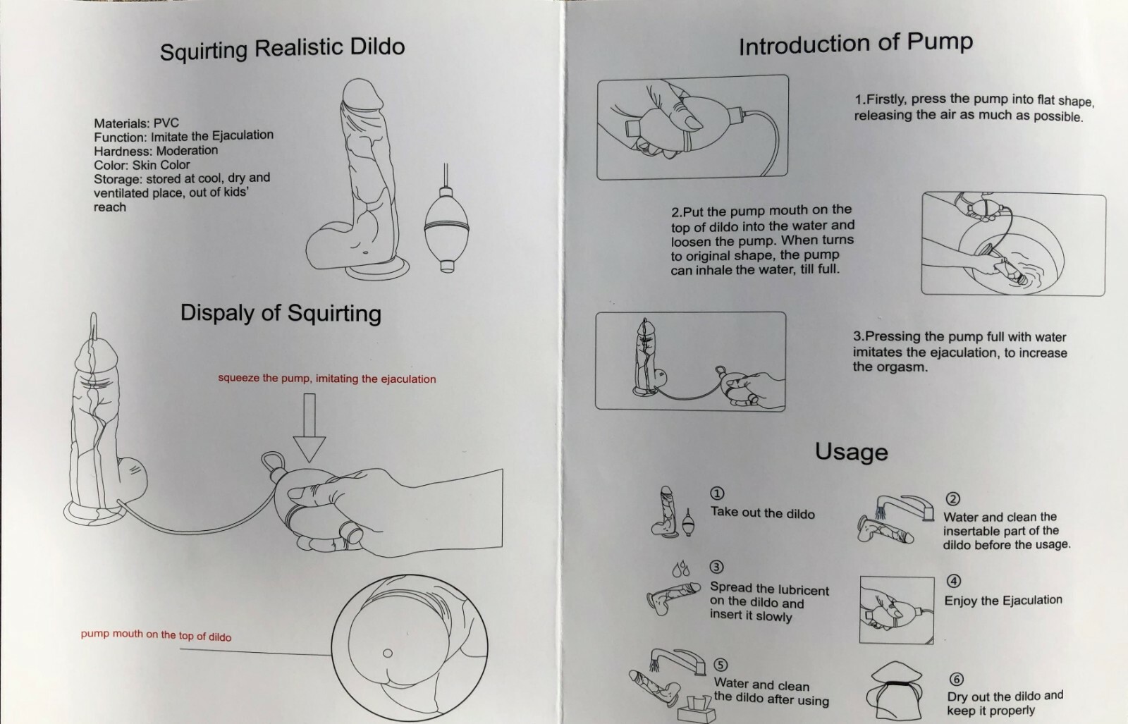 Realistic Dildos Vibrators & Squirting Cum Ejaculating Penis w/ Suction Cup