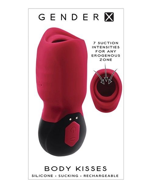 Evolved Gender X Body Kisses Vibrating Suction Massager Red