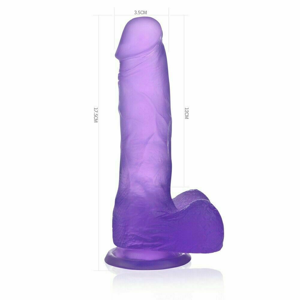 Realistic Dildo Masturbator Penis in Pink or Purple w/ Suction Cup in 6, 7 or 8″