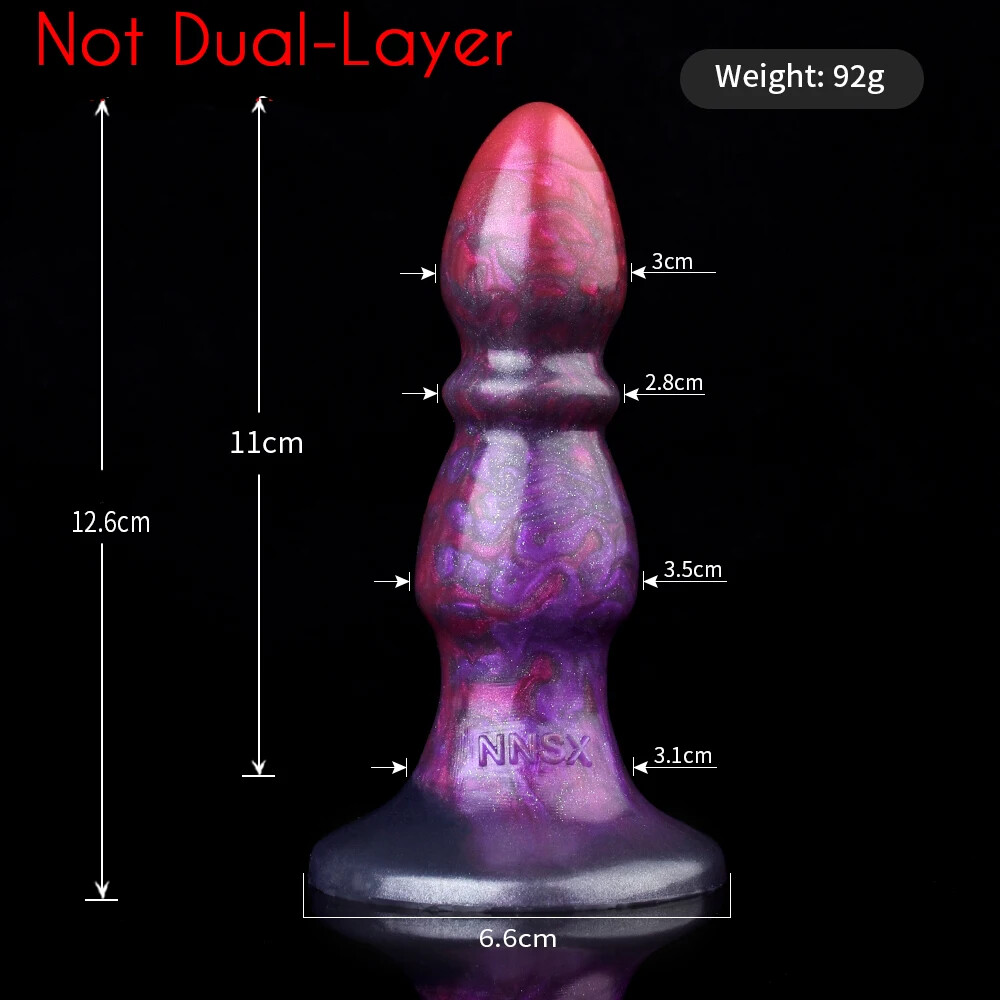 Realistic Dual-Layer 9.02” Large Dildo With Sucker Silicone Two Layer Anal Plug