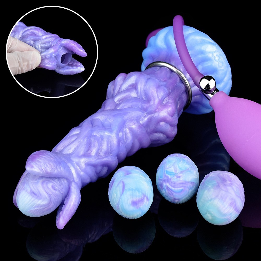 Fantasy Silicone Ovipositor Anal Plug Big Knot Dildo Lay-Egg Pneumatic Sex Toys