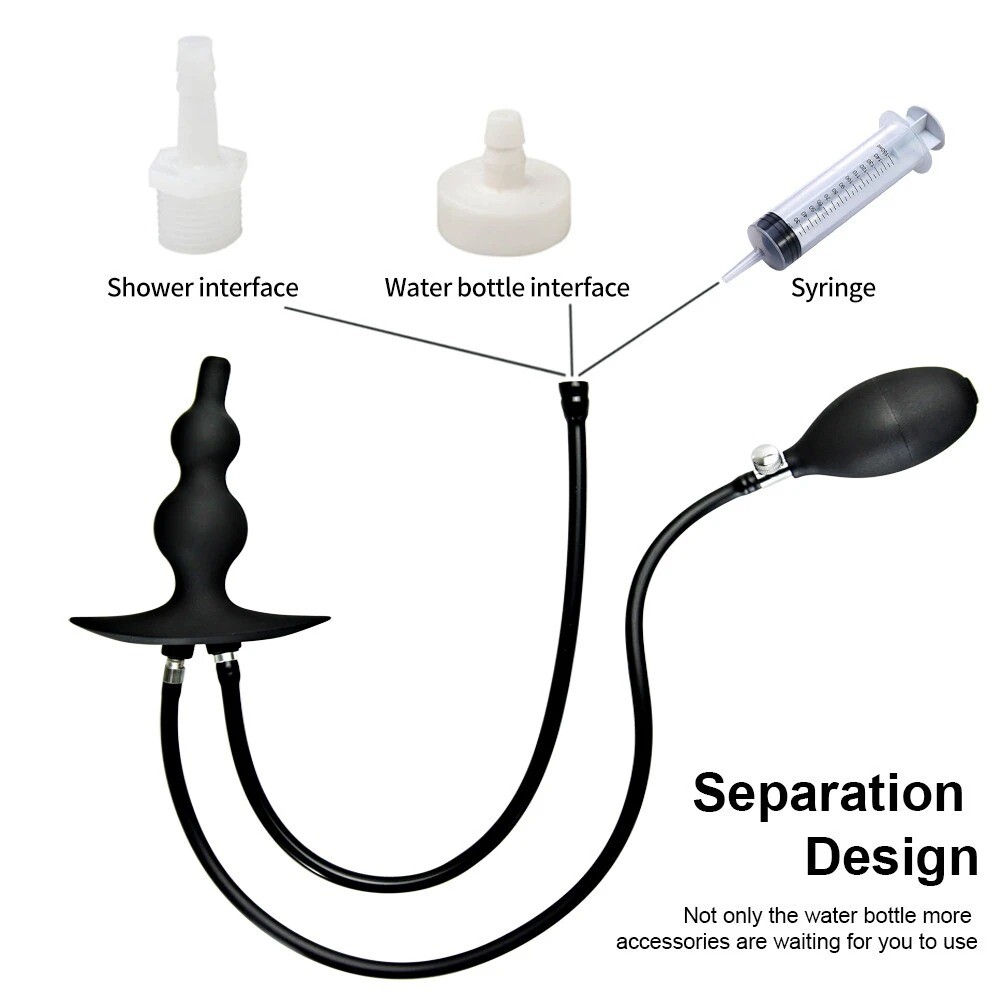 Inflatable Colon Cleanser Shower Enema Douche Nozzle Silicone Anal Cleaner Toys