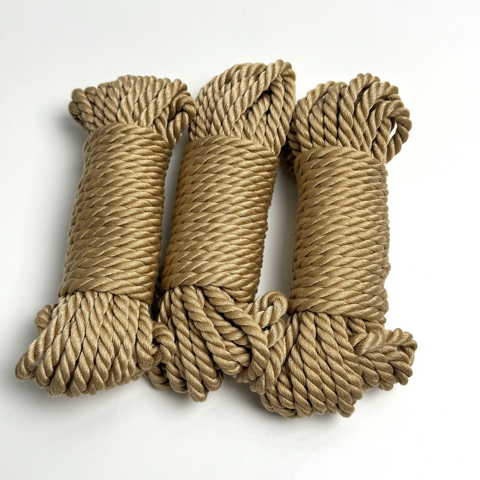 3PCS Cotton Rope 5/10M Bondage+Leather Spanking Whip Wooden Handle SM Set