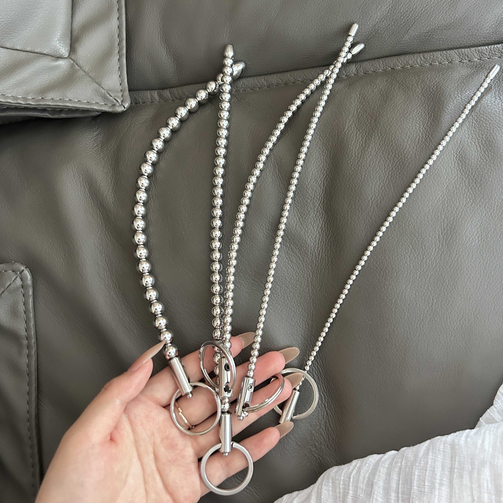 Stainless Steel Penis Plug Dilator Enhancer Sounding Penis Ring Stimulator Man