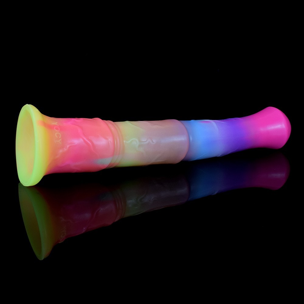 11″ Extra Long Glow In Dark Fantasy Dildo Waterproof Flexible Silicone Penis Toy