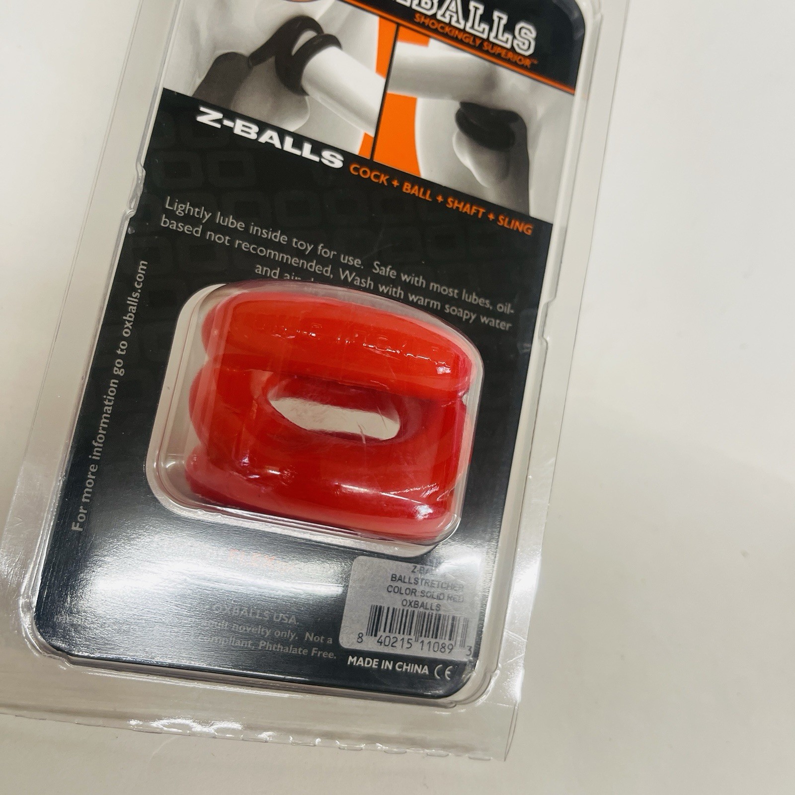 Oxballs Z-Balls Ball Stretcher Cock Ball + Shaft + Sling – Red