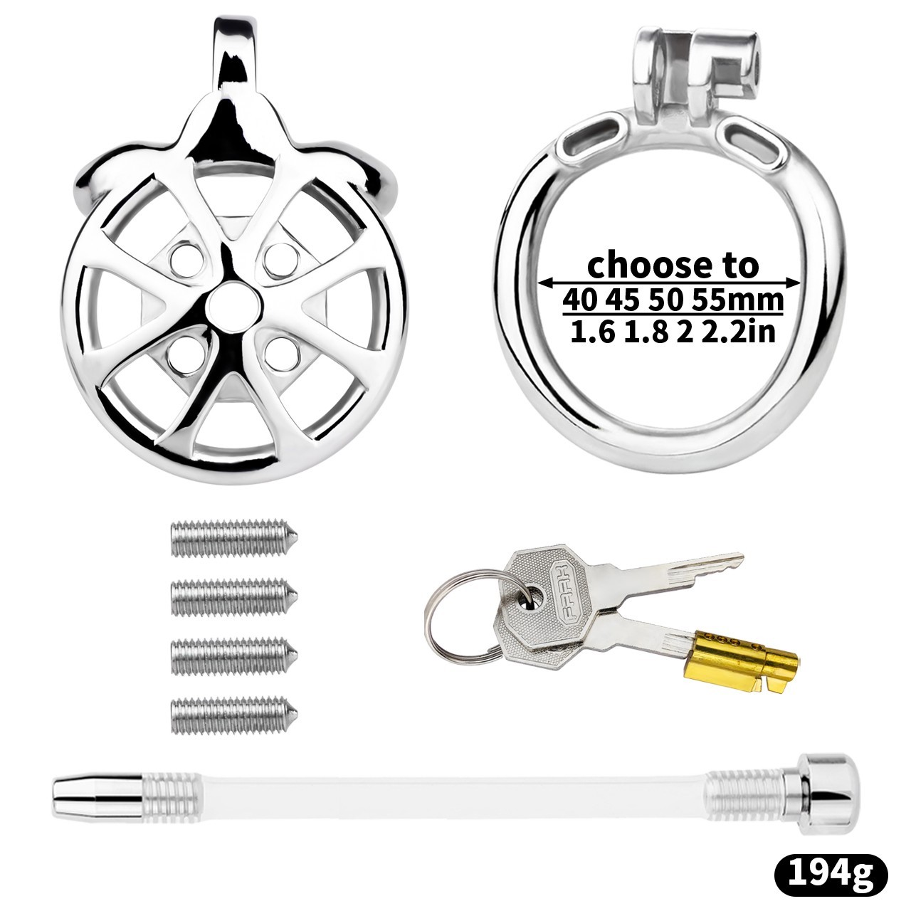 FRRK Stainless Steel Flat Penis Cage for Men Chastity Device Delay Ejaculation