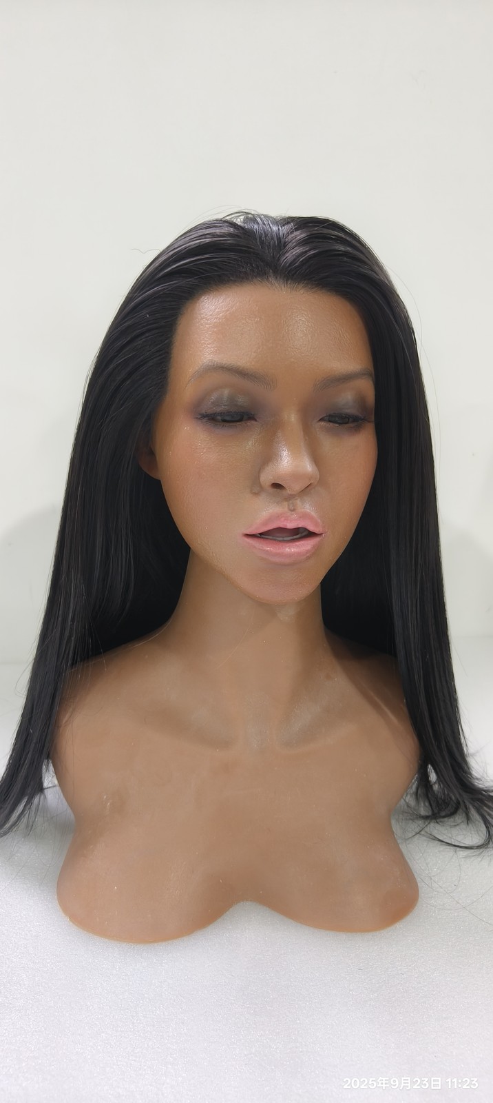 Realistic Sex Dol l Head Movable Jaw Implanted Hair Real Oral Sex Masturbator