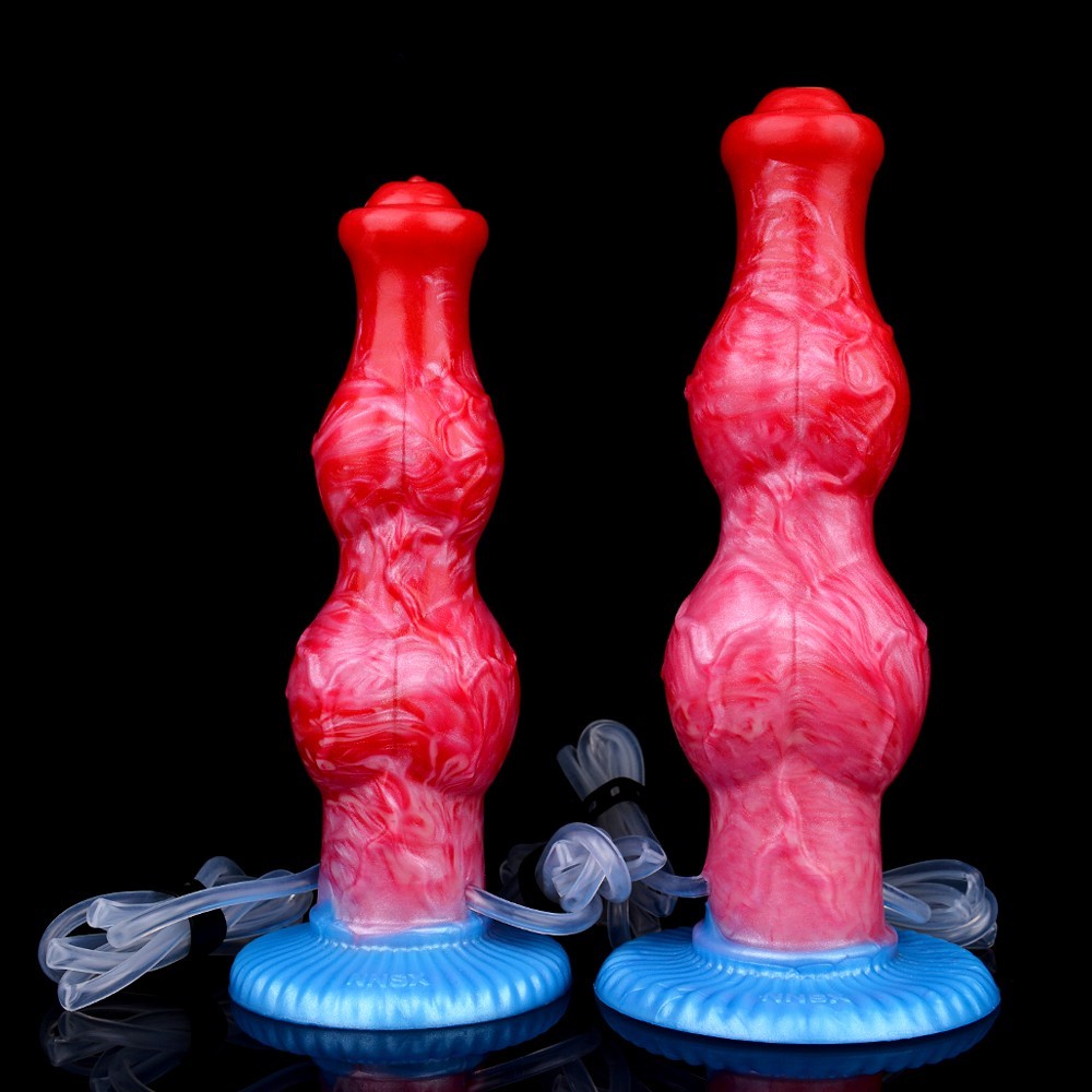 Realistic Inflatable Squirting Knot Dildo Silicone Butt Plug Adult Sex Toy