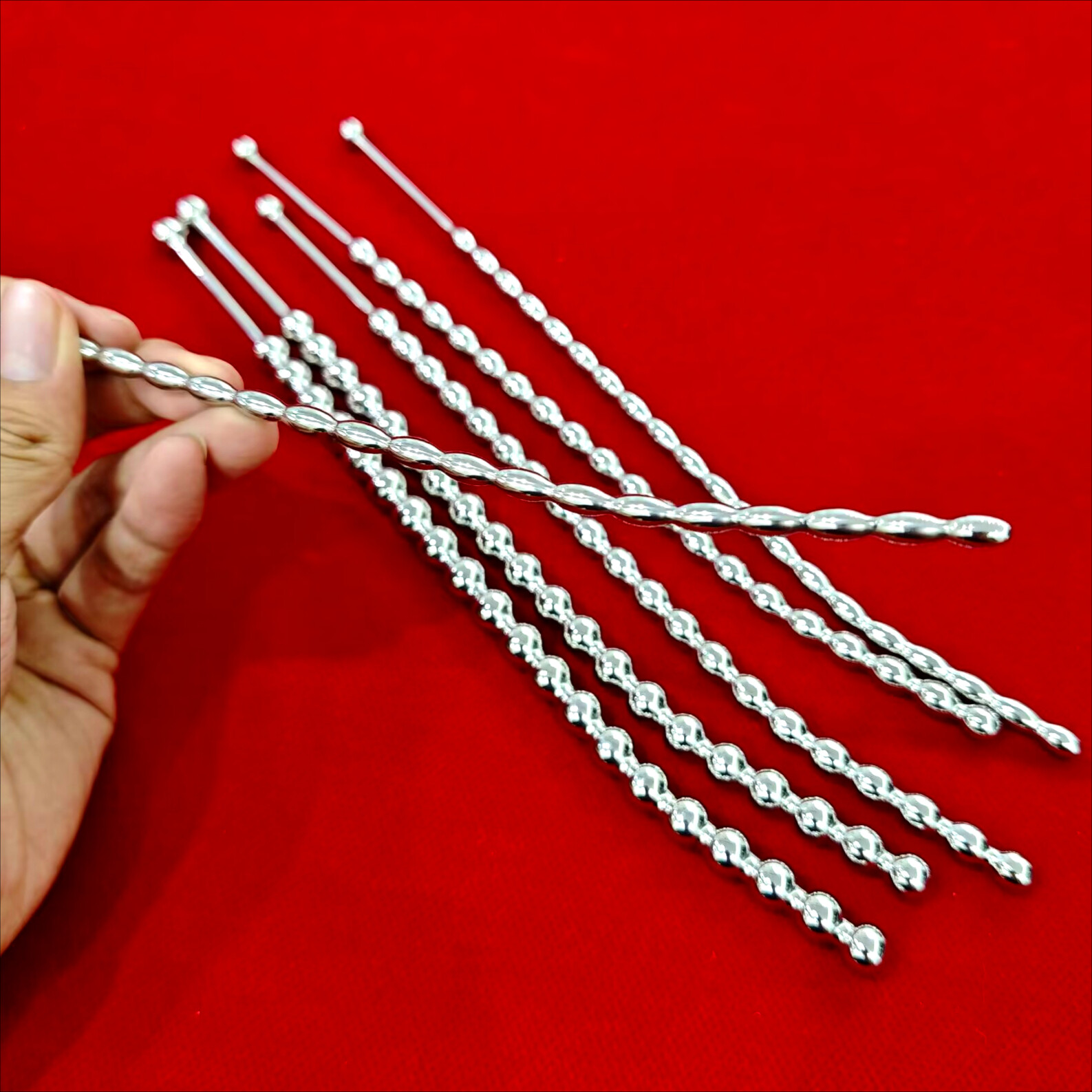 Male Stainless Steel Sounds Beads Sounding Penis Insert Plug Enhancer Sex Toys