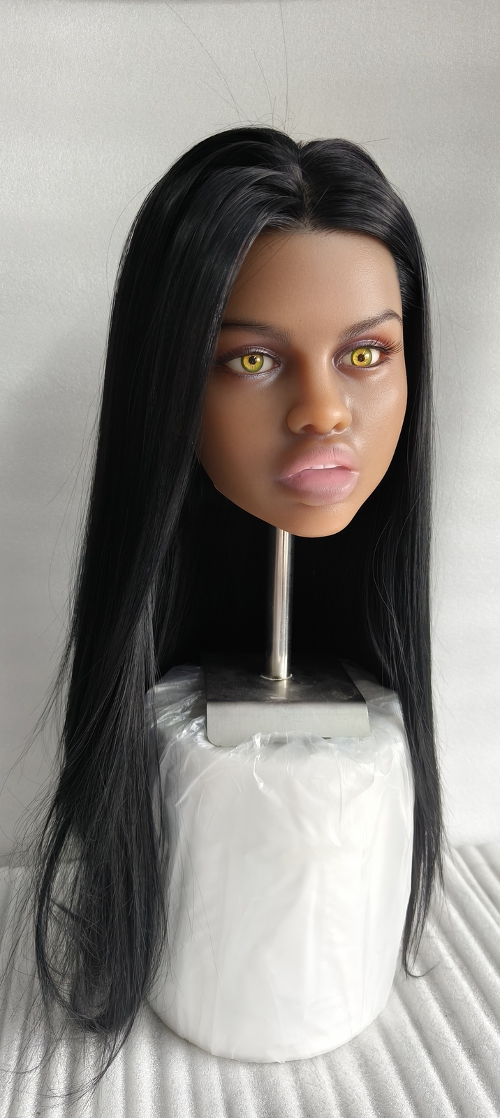 Full Silicone Sex Doll Head Implanted Hair Adult Toy Heads Masturbator for Men
