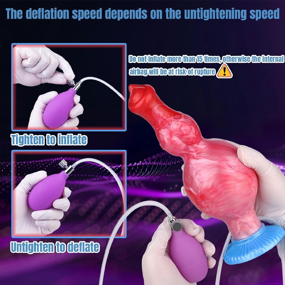 Realistic Inflatable Squirting Knot Dildo Silicone Butt Plug Adult Sex Toy